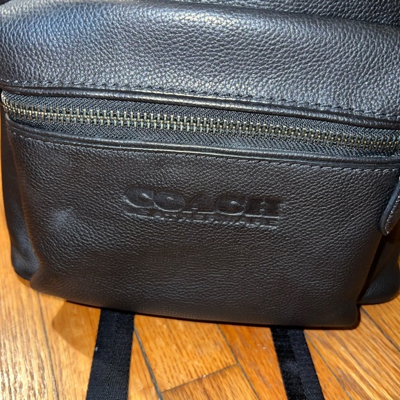 Coach logo-plaque Leather Backpack | Black | FARFETCH BLACK COACH LEATHER BACKPACK!